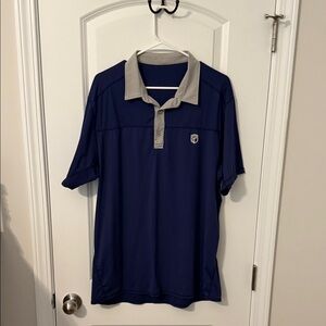 Born Primitive Blue Polo with Light Gray Collar